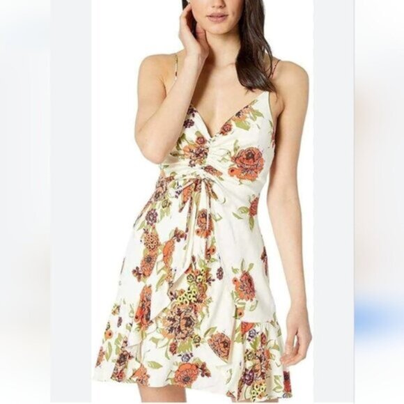 Free People Dresses & Skirts - Free People Happy Heart in Red Ruched Mini Dress Size S